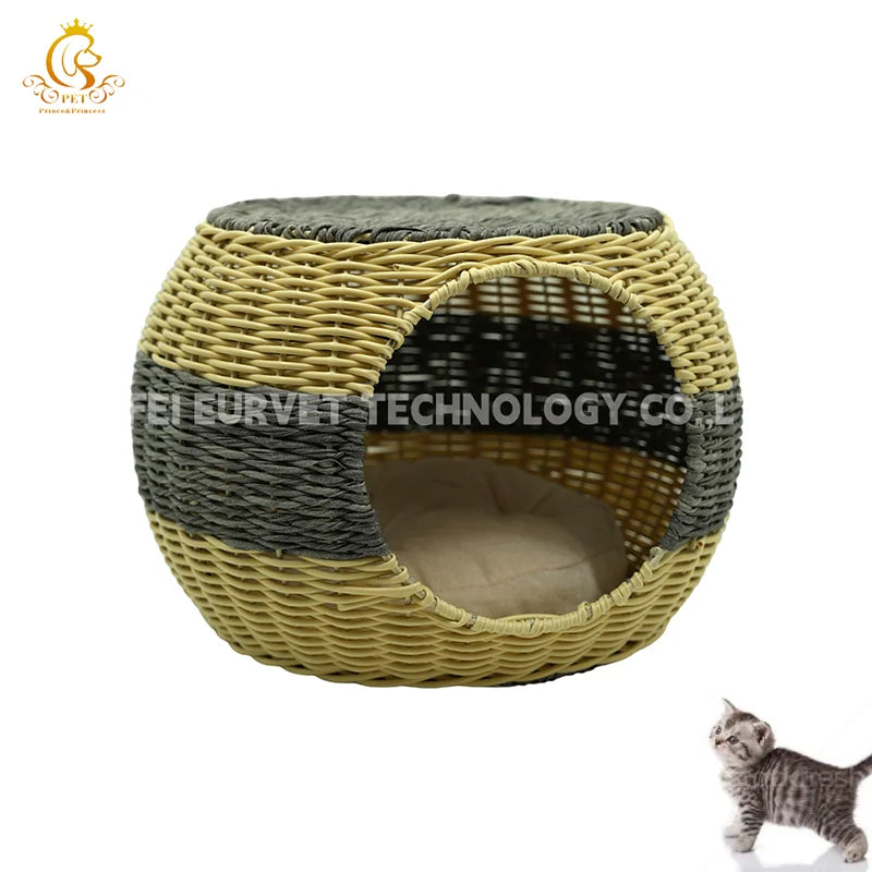 EUR VET Rattan Pet House Cute Dog Cat Home Designed For Small Animals Veterinary Equipment