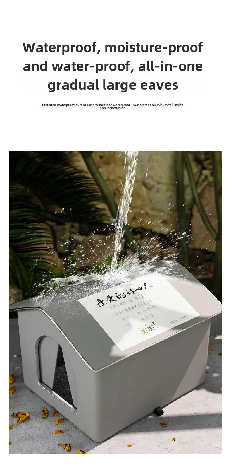 Four Seasons Cat House Outdoor Waterproof Pet Shelter for Cold Weather Stray Cats Dogs Thermal Insulated Windproof Design