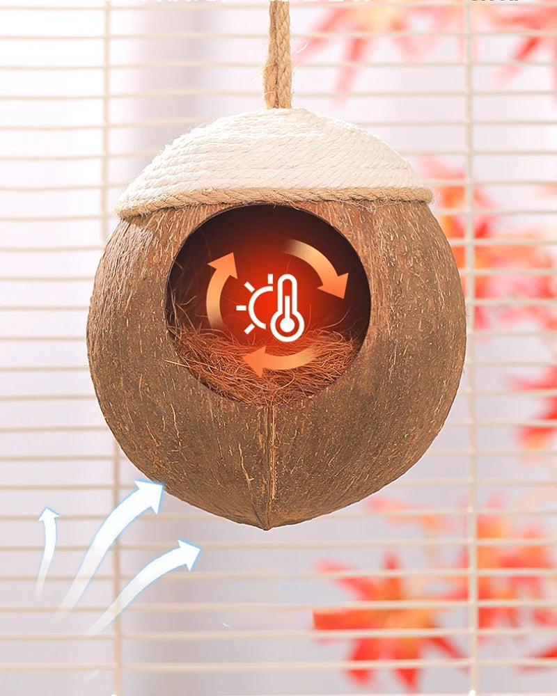 Hamster House Bite-resistant Natural Small Pet Coconut Cages Guinea-pig Hamster Hideout House Toy Wooden House Pet Supplies